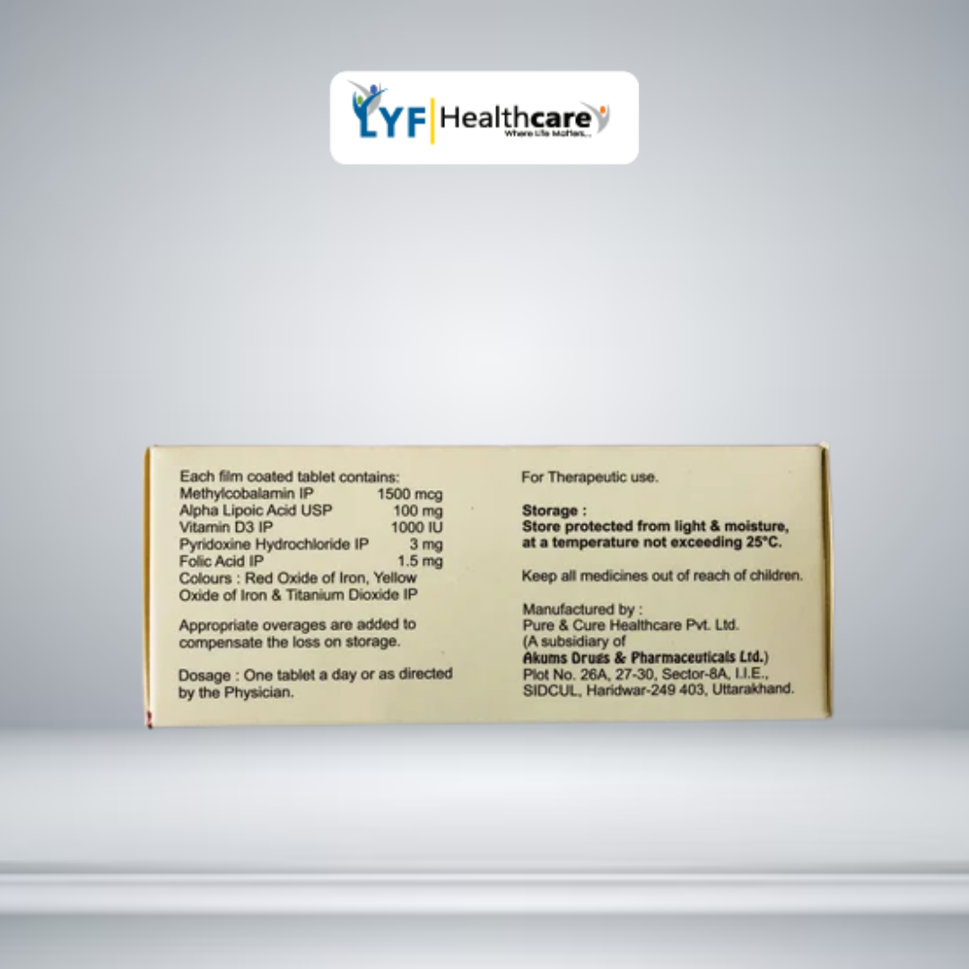 Multilyf D3 Methylcobalamin Alpha Lipoic Acid Vitamin D3 Tablet - Image 3