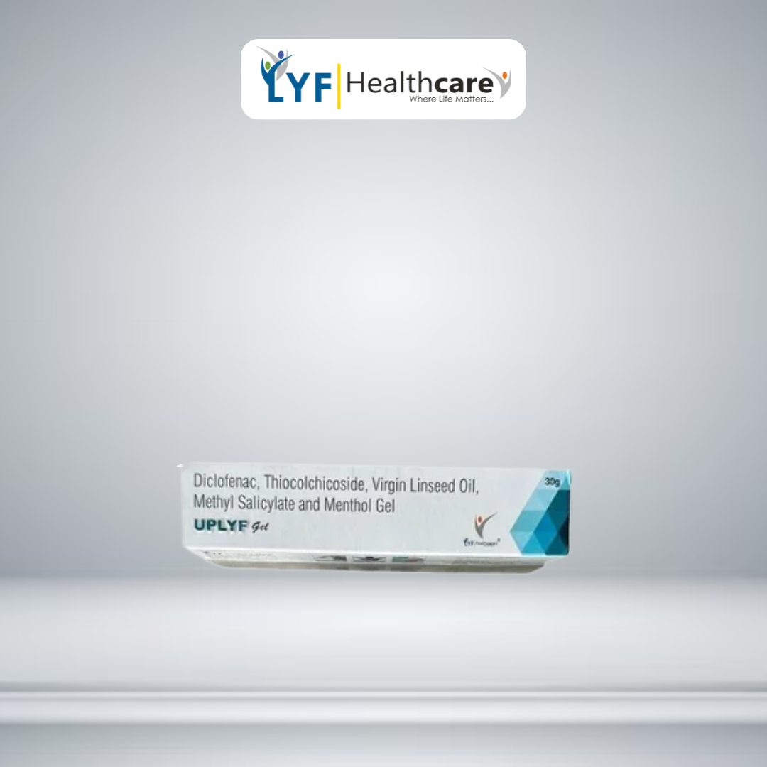 UPLYF Gel - Diclofenac, Thiocochicoside, Virgin linseed oil, Methyl salicylate & Menthol Gel
